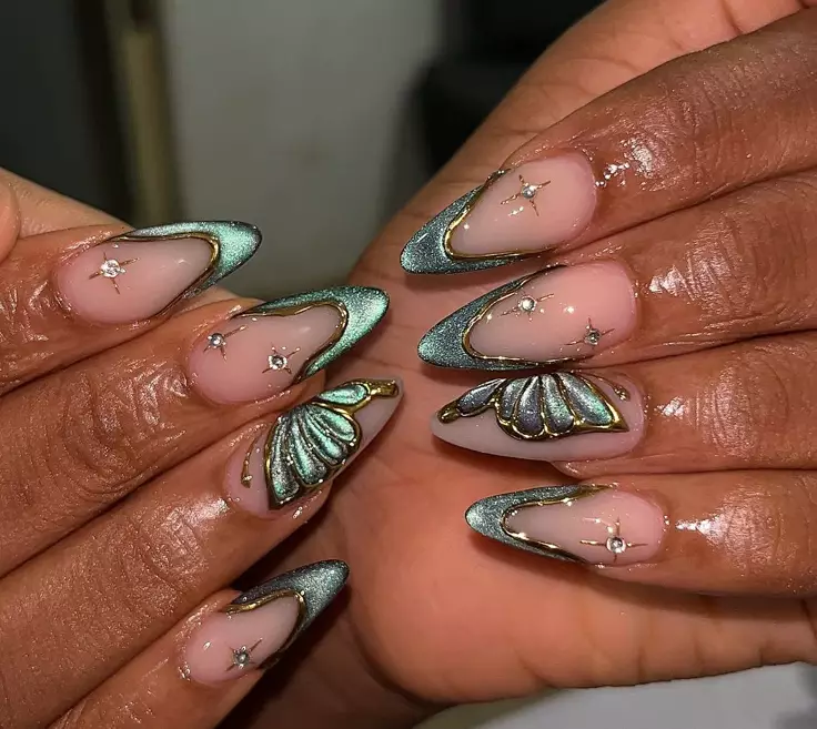 Teal Butterfly Cateye